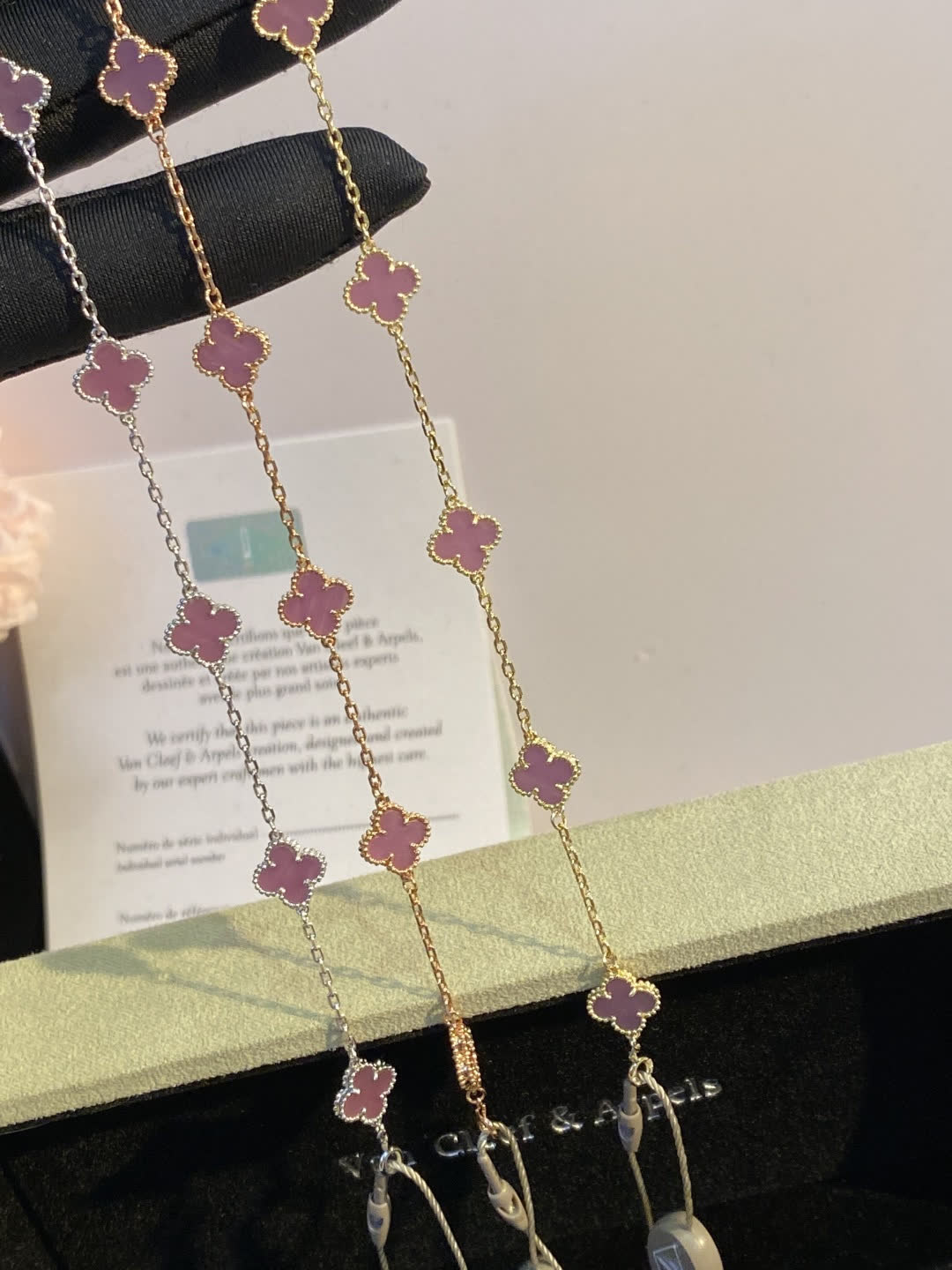 Van Cleef & Arpels Alhambra Pink Enamel Bracelet